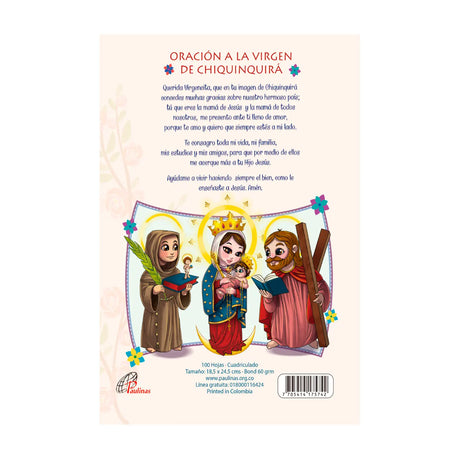 Cuaderno infantil cosido - Virgen de Chiquinquirá