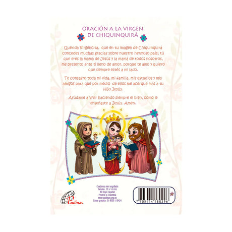 Minicuaderno argollado - Virgen de Chiquinquirá