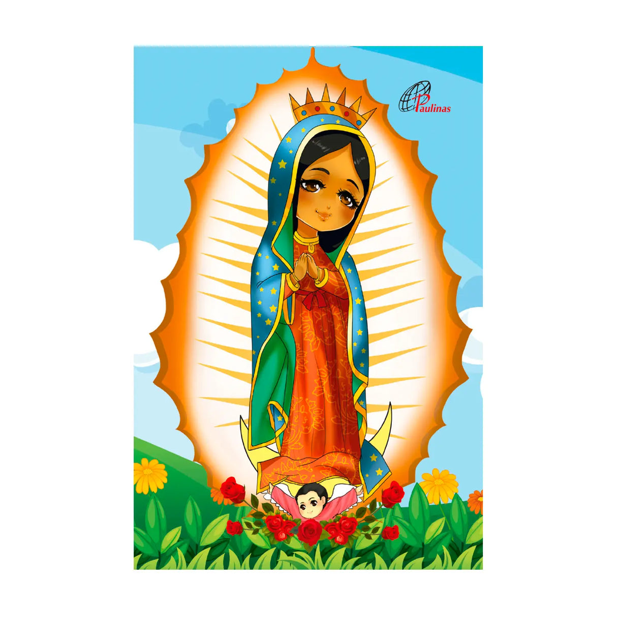 Virgin of Guadalupe sewn children's notebook