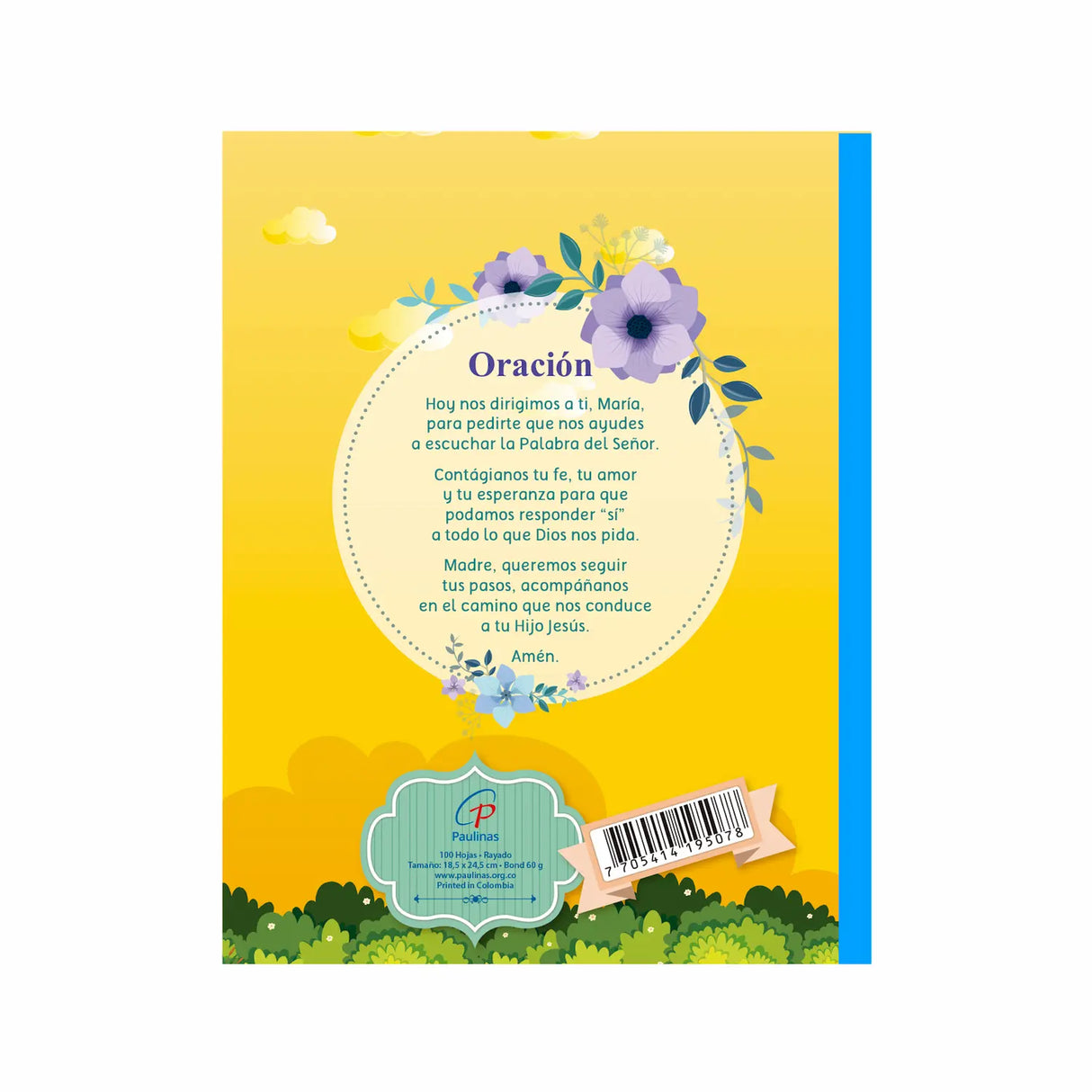 Children's notebook with sewn lines - Virgin of Guadalupe 