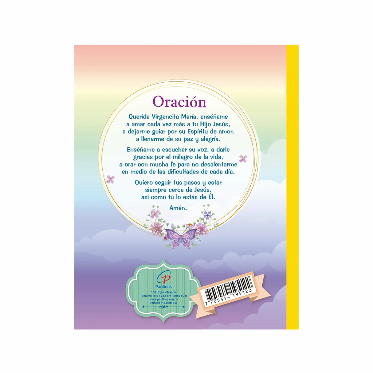 Children's notebook with sewn lines - Virgin of the Miraculous Medal 