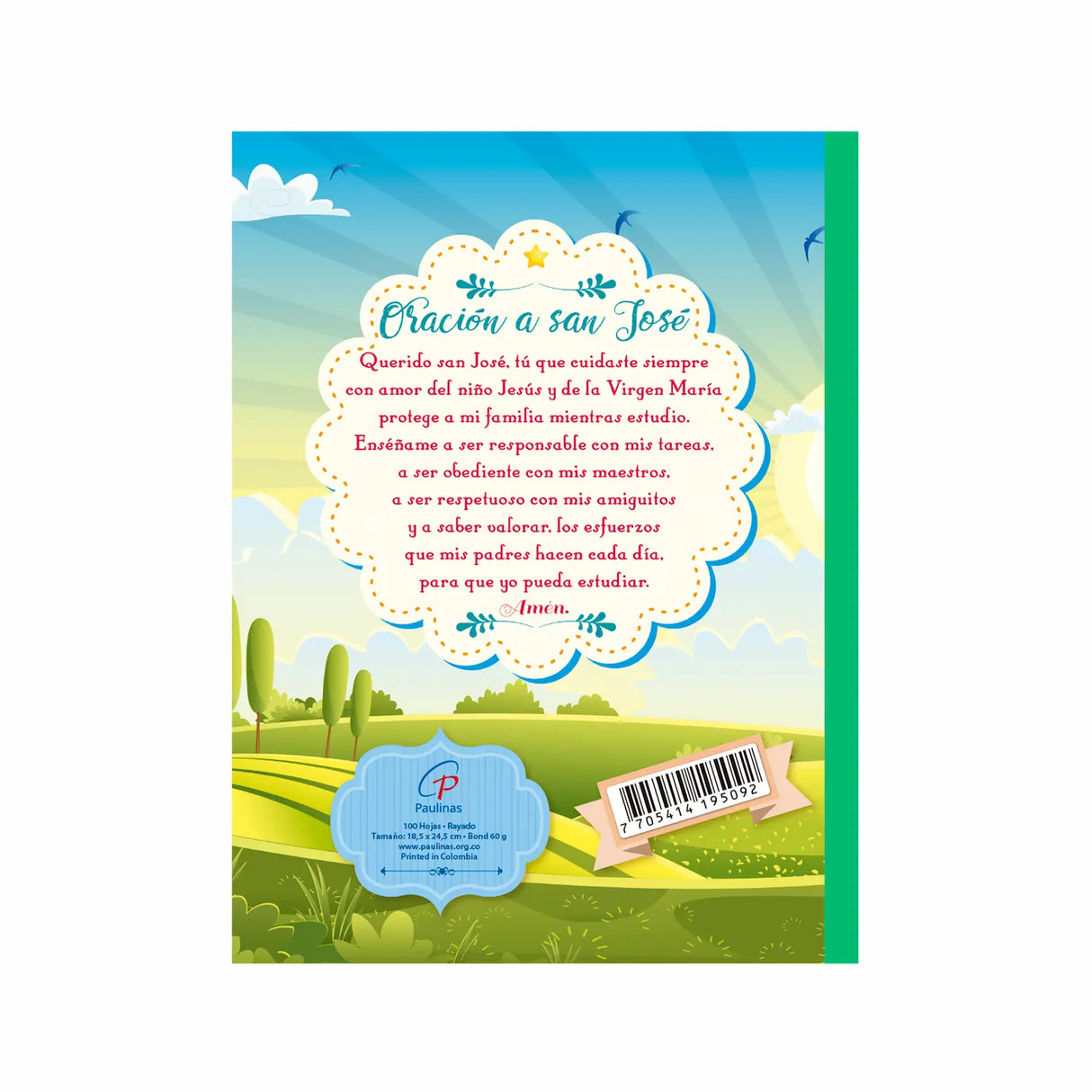Saint Joseph sewn children's notebook
