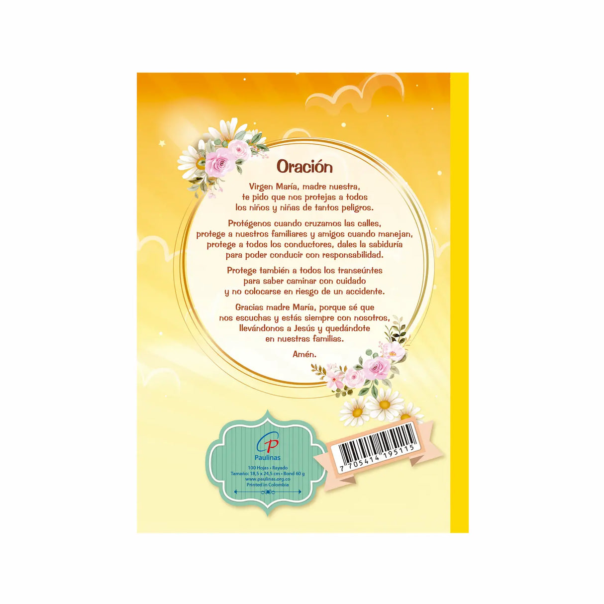 Sewn children's notebook - Virgin of Carmen 