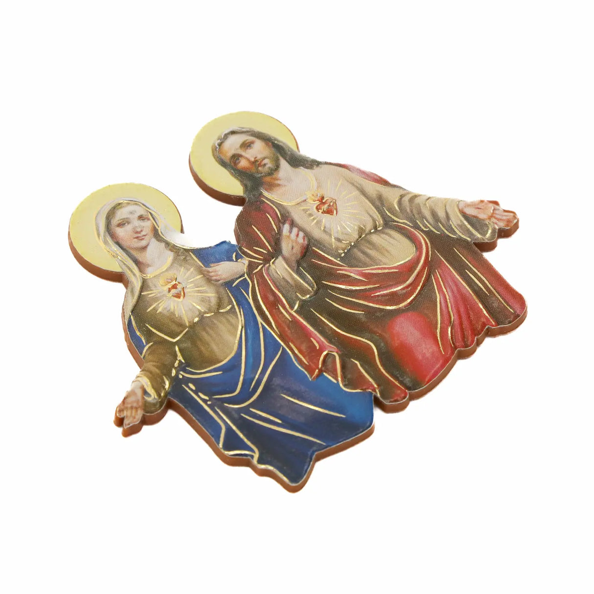 Imagen magnética Corazón Jesús y María - 6 cm